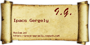 Ipacs Gergely névjegykártya